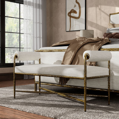 Lalia Modern Hammered Metal 48" Accent Bench