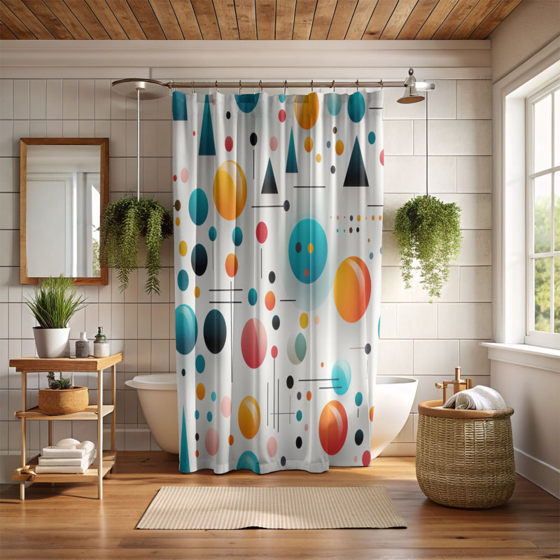 Abstract Forms - Premium Shower Curtain, 74"H x 71"W