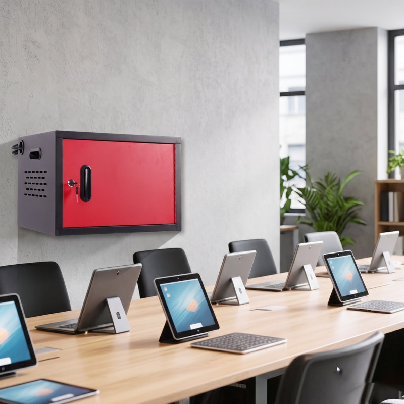 Armoire de charge verrouillable 12 baies pour ordinateur portable et Chromebook, station de charge noire