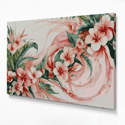 Toile hawaïenne corail gris