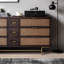 Nine-Drawer Storage Sideboard with Metal Handles