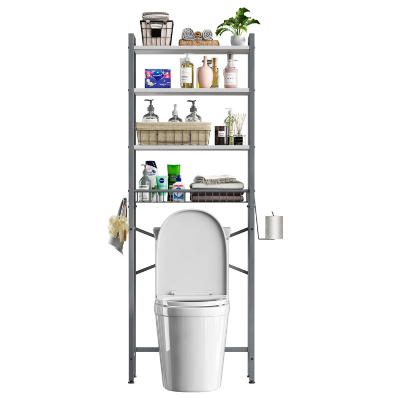 Rangement autoportant au-dessus de la toilette Agassiz, Blanc / Gris