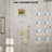 22" Waterfall & Rainfall Shower System with Adjustable Slide Bar Handheld Shower and Pressure-Balanced Valve-109315593