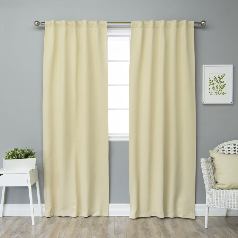 Paire de rideaux occultant et isolant avec passe-tringle certaines personnes Rebecca, l 40 po x L 84 po, Beige