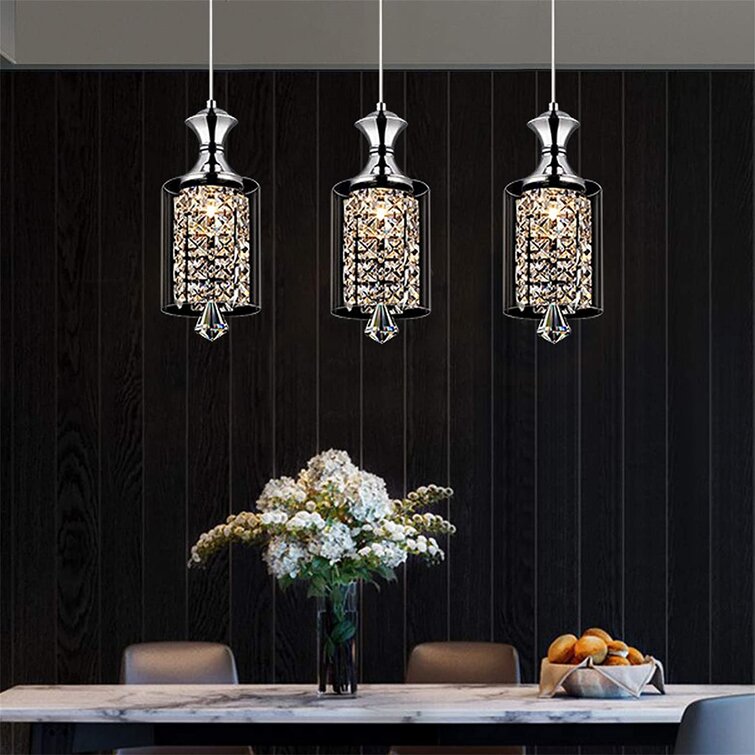 Rosdorf Park Aphroditi 3 - Light Clear/Silver LED Kitchen Pendant & Reviews | Wayfair