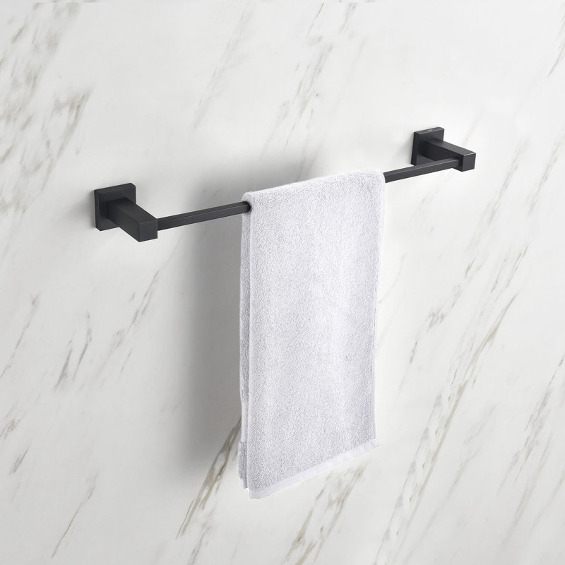 Porte-serviettes mural 20 po Cube Bathroom, Noir mat