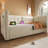 Upholstered Twin Size Daybed, Hydraulic Storage Twin Bed Frame With USB & Type-C Charging, Bed Frame With Wooden Slats And Tufted Sofa Back, Beige, Velvet (Without Mattress)-221131356