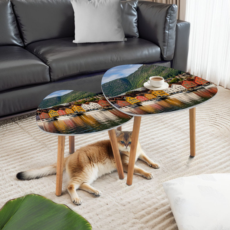 Ensemble de 2 tables basses gigognes Triangle