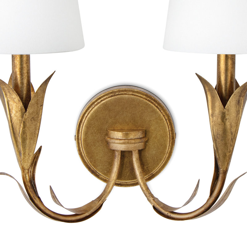 River Reed 2 - Light Armed Sconce, Antique Gold Leaf