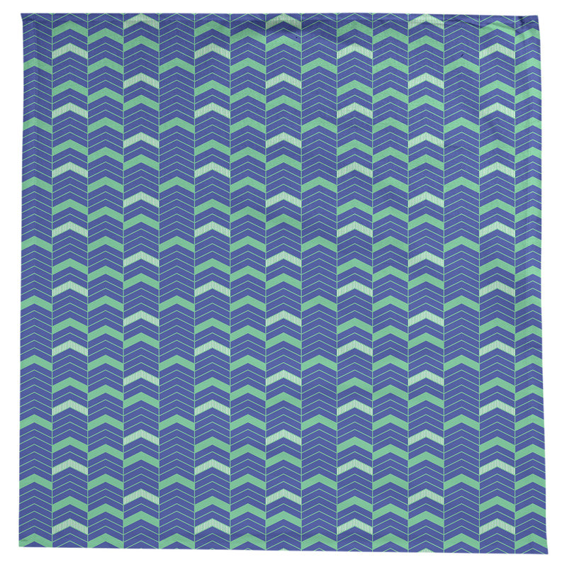 Nappe à chevrons à traits Stephenie, Bleu / Vert