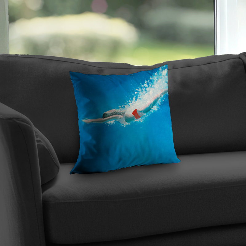 Diving Jump Bathroom Travel Poly Twill Throw | Home Decor