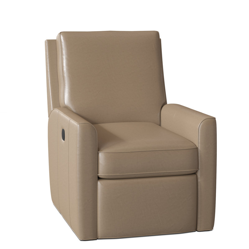 Yorba Recliner, Aline Light Grey Genuine Leather, Power