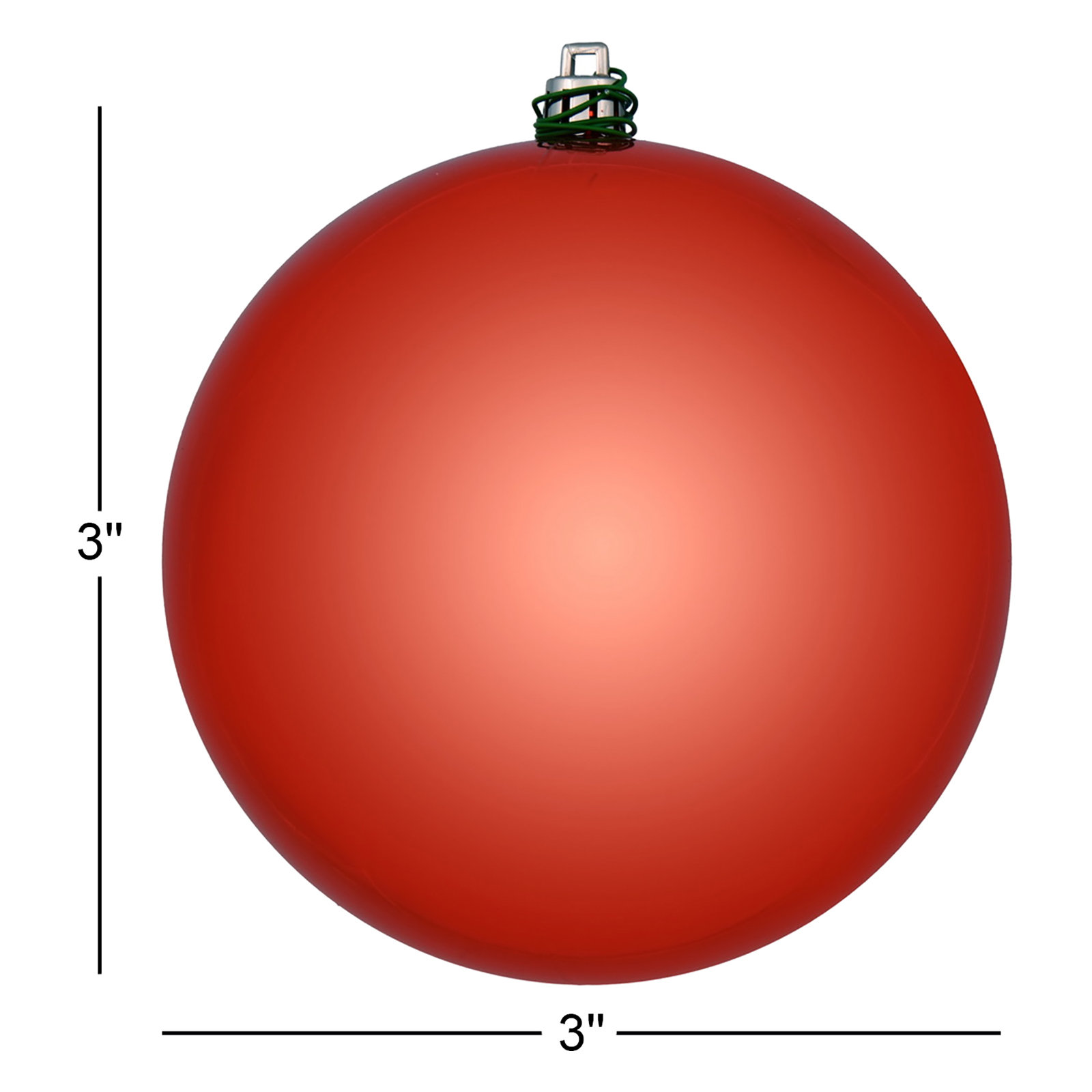 Holiday Décor Ball Ornament, 3" H x 3" W x 3" D, Bittersweet