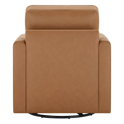 Genuine Leather Swivel Accent Chair
