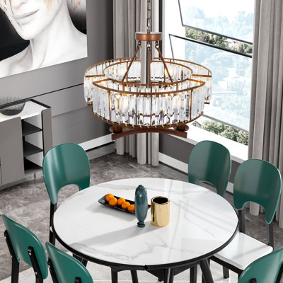 6-Light Dimmable Luxurious Iron Crystal European Chandelier