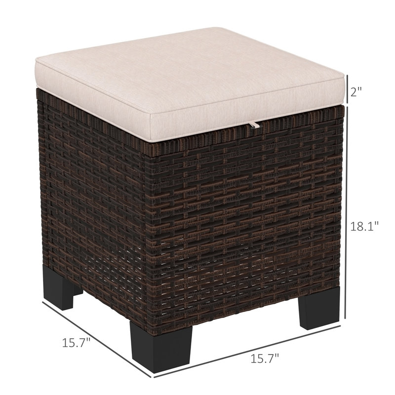 Ensemble de 2 cubes de repose-pieds d'extérieur, Cream White
