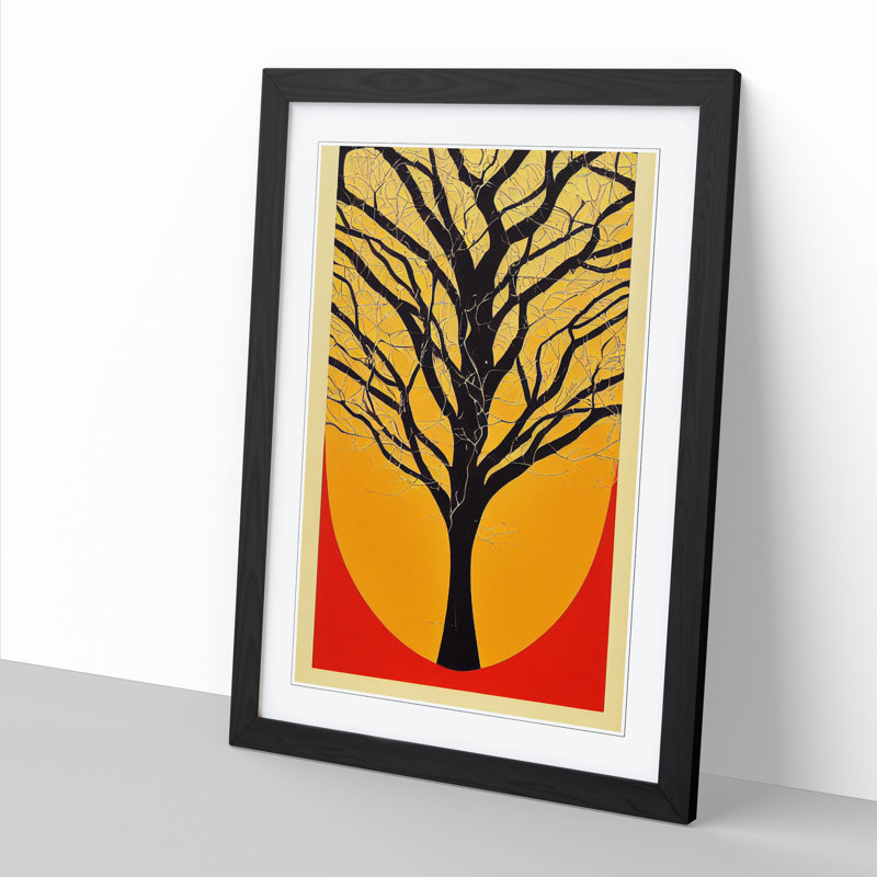 FRM-V0523-103X Apple Tree Deco Vol.3 - Single Picture Frame Print, Black Framed, 64cm H x 46cm W x 2cm D