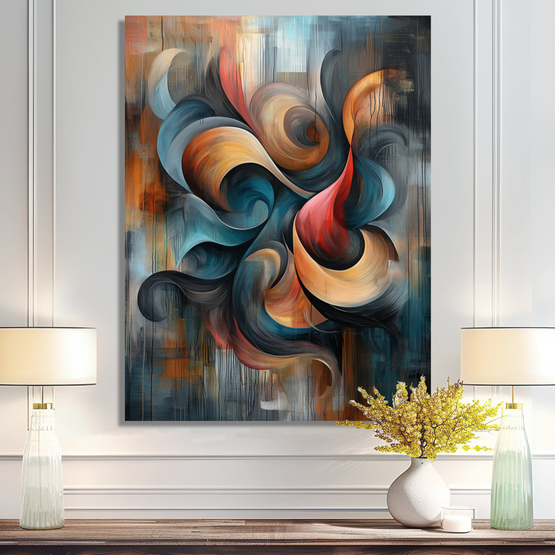 Nykeema - Abstract Wall Art Living Room, H 40 po x l 30 po, Toile tendue, Ne s’applique pas