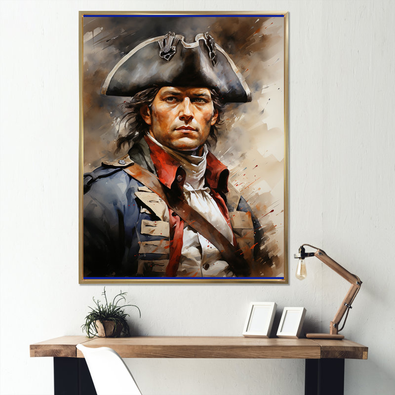 «Baume The American Revolutionary War II», reproduction sur toile, H 20 po x l 12 po x P 1 po, Cadre flottant doré