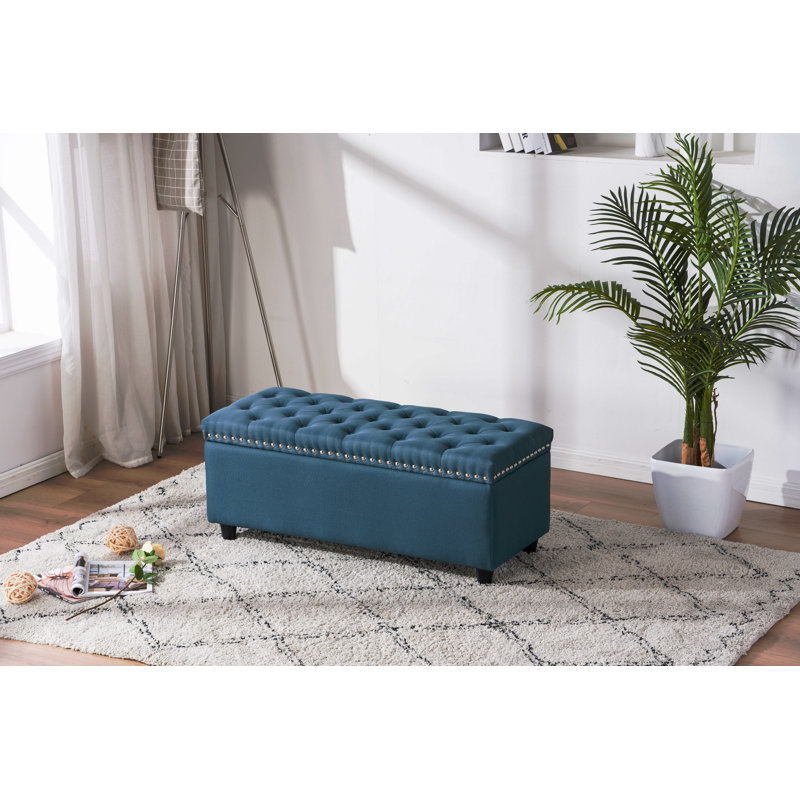 Janas Upholstered Ottoman, Green