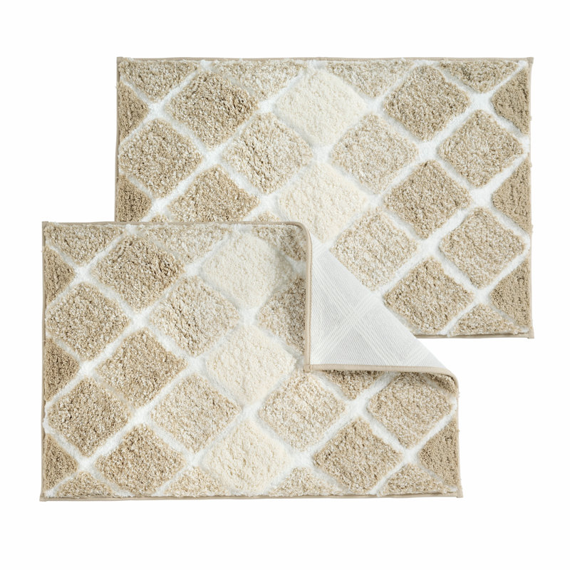 Tapis de bain en microfibre surdimensionné Spa - paquet de 1 ou 2 24 po x 36 po, Beige