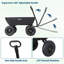 1200 lb Heavy-Duty Garden Dump Cart Wagon - 4-Wheel Poly Yard Utility Cart, Quick-Release Dump - Pneumatic Tires, Steel Frame - Black, Metal Hub + Rubber Pneumatic Tire