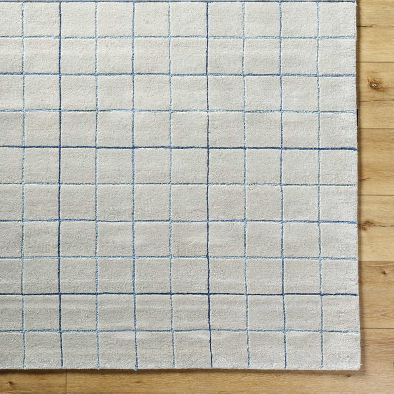 Mallory Gray Hand Tufted Area Rug, Rectangle 5' x 8'
