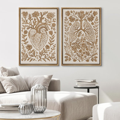 «Mid-Century Yellow Grey», 2 pièces sur toile