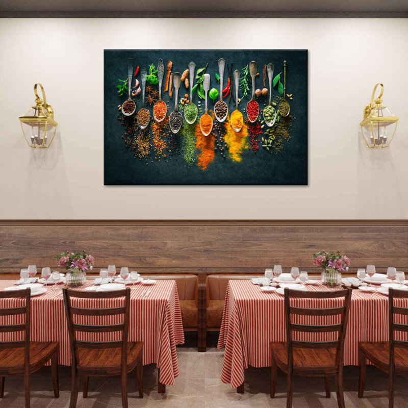 Spoons And Spices Canvas Print, 32" H x 48" W x 1.25" D