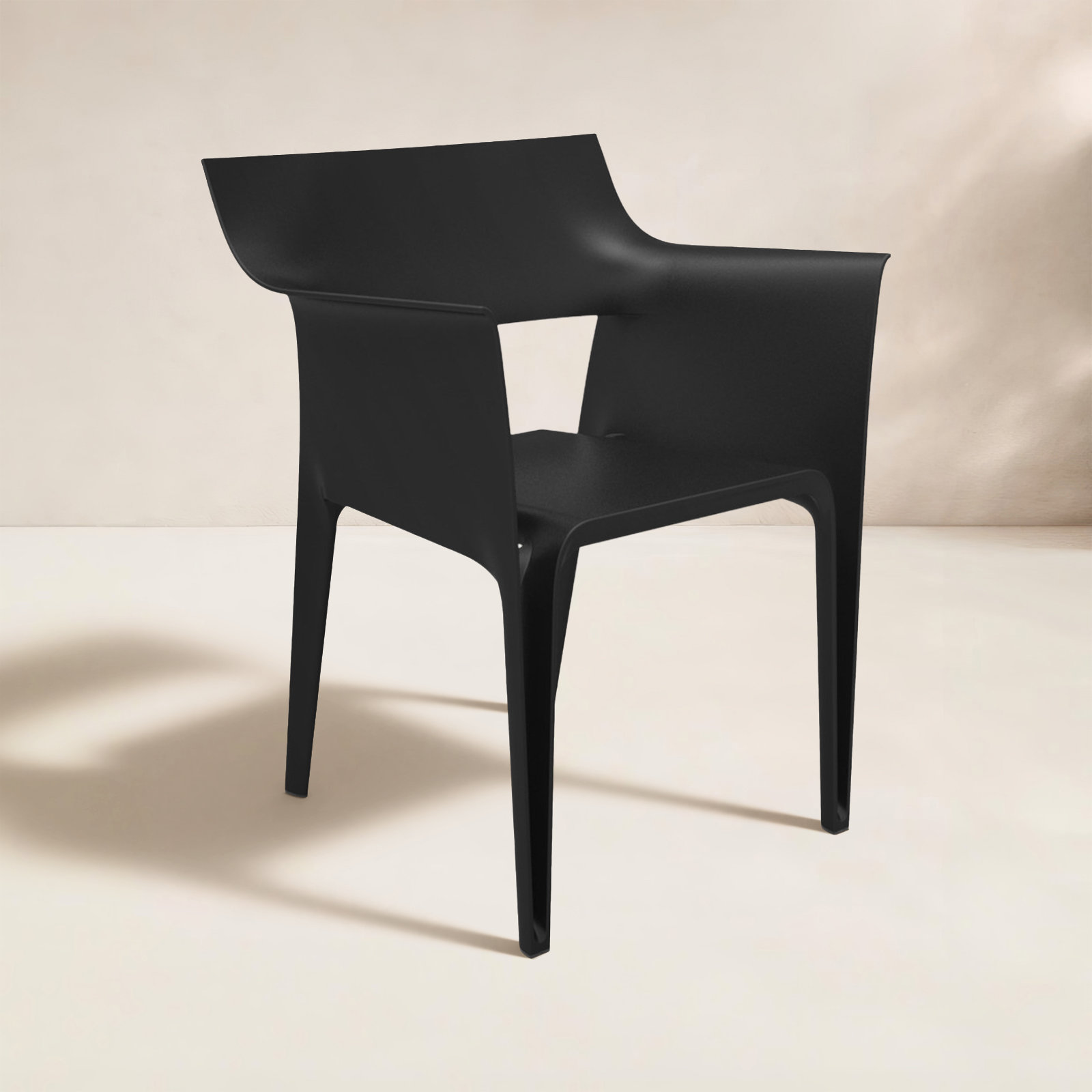 Pedrera Stackable Patio Armchair, Black