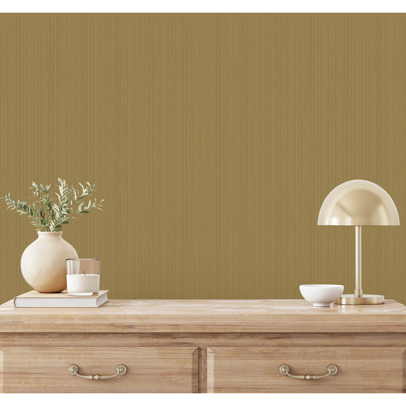 Evelina 10.05m x 70cm Textured Wallpaper Roll, Gold