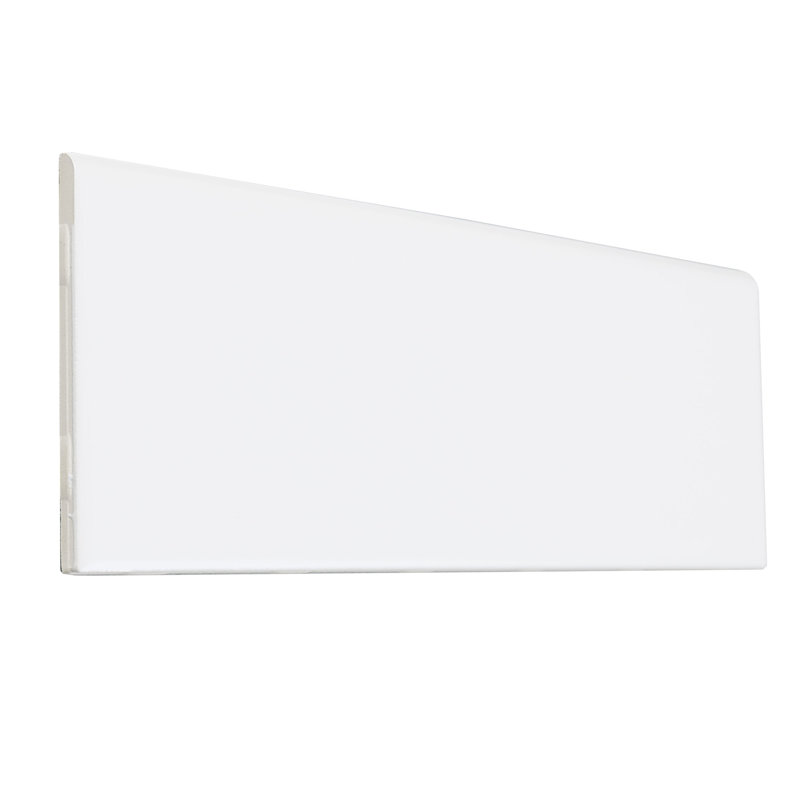 Berkeley 12'' L x 4'' W Ceramic Bullnose Tile Trim, Arctic White