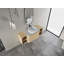 Meuble-lavabo mural 54 po avec lavabo d'art en céramique et 2 tablettes de rangement, 2 portes à fermeture en douceur, emballage KD-69950055