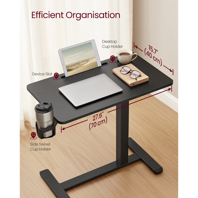 Adjustable Metal Base Standing Desk, Black, 102cm. H x 70cm. W x 40cm. D