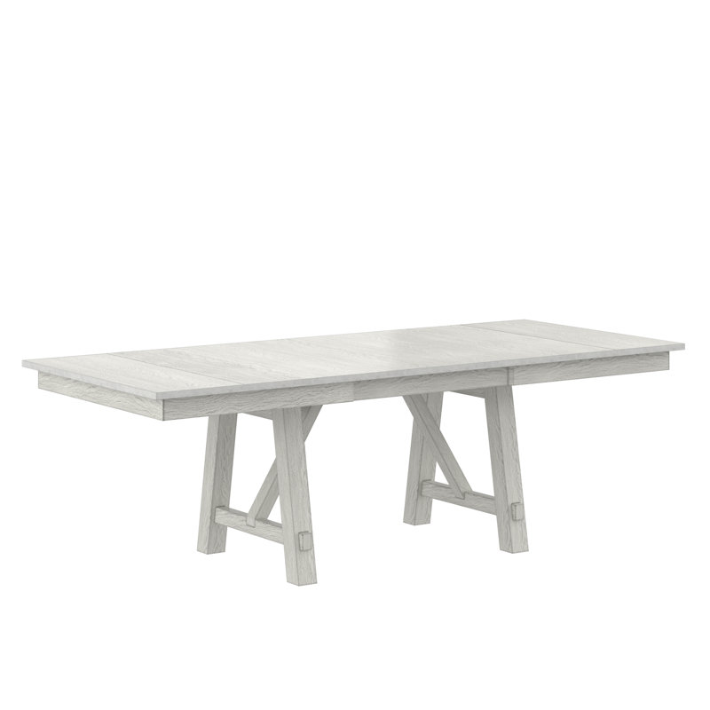 Solid Wood Storage Dining Table Matte Grey Extendable Kitchen Table For 6 People