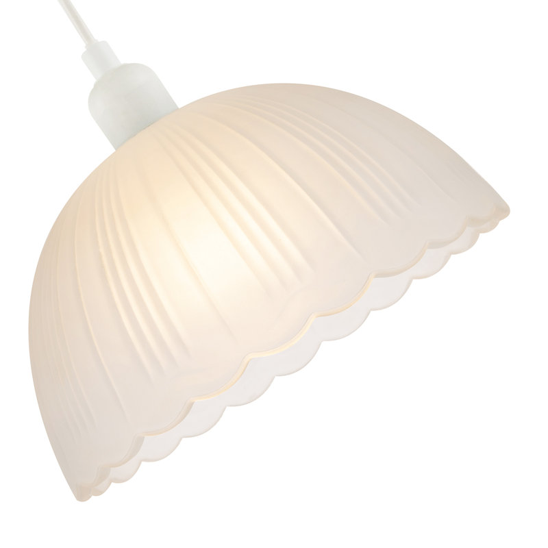 13cm H Glass Bowl Pendant Shade ( No Direct Attachment Method ) in White