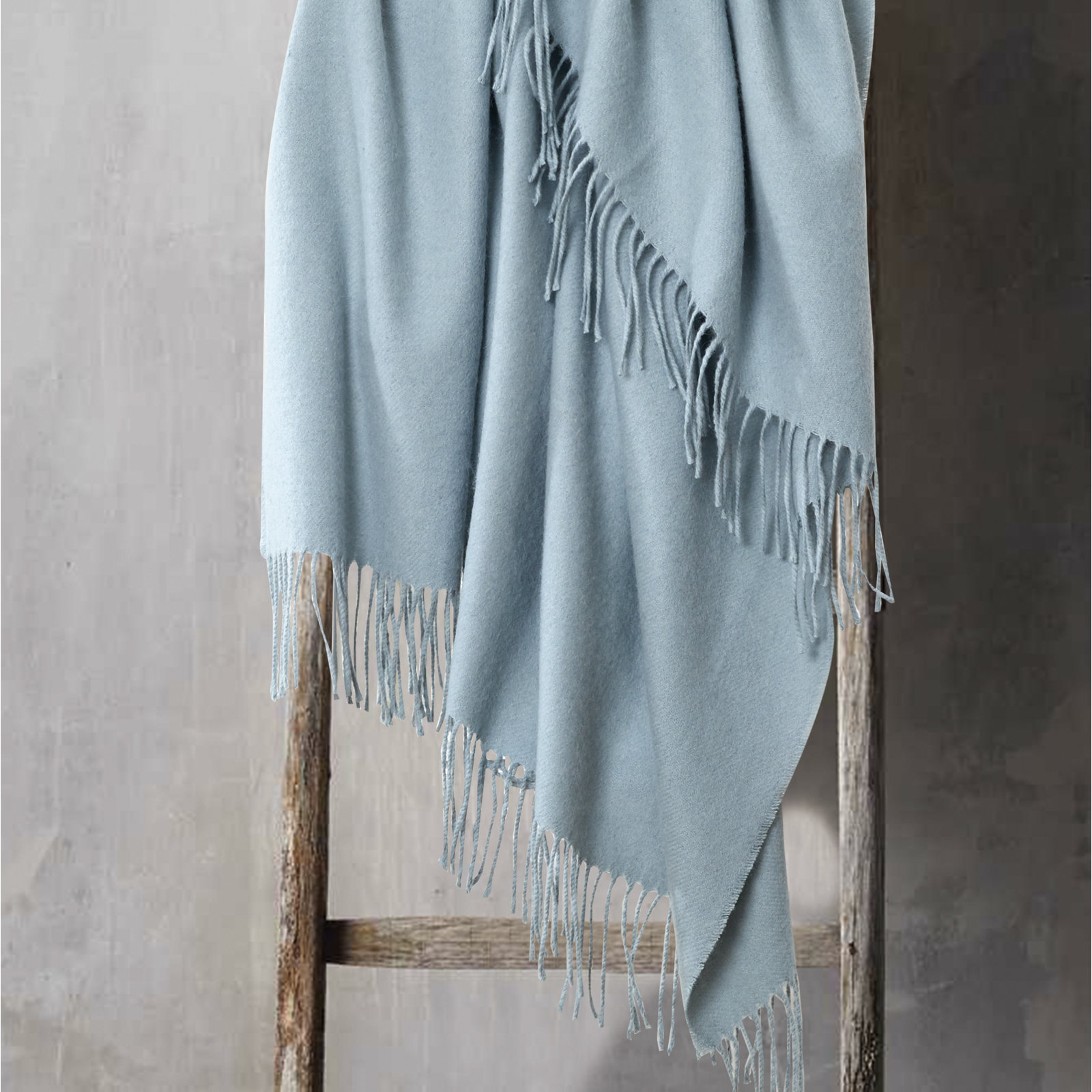 Campera Merino Wool Throw Blanket, Blue
