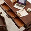 Bureau rectangulaire classique en bois massif de teck
