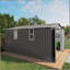 Grande remise de jardin en métal 10 pi x 12 pi avec double porte et deux fenêtres translucides et imperméable pour la terrasse de la pelouse, de couleur grise-125906464-125906476