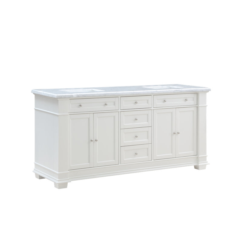 Claridge 72" Double Bathroom Vanity Set, White