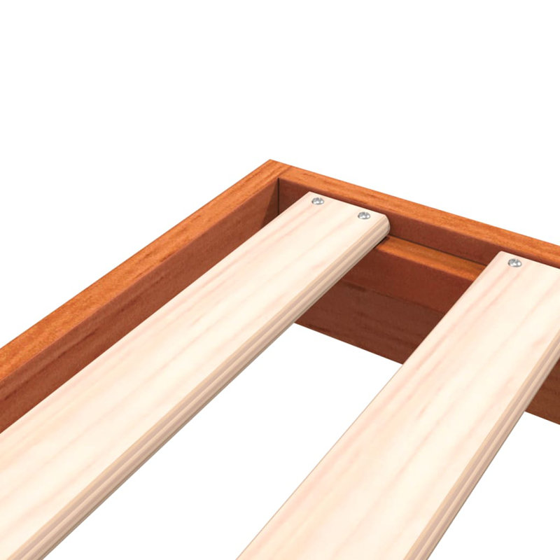 Vidaxl Bed Frame Wax Double Solid Wood Pine, King (150 x 200 cm), Brown