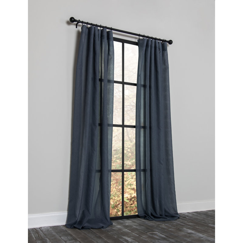 Belasquez Semi Sheer Curtain Single Panel, Brown, 54" x 96"