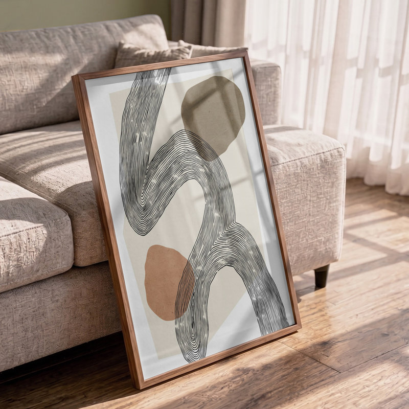 Fluid Paths Print, 12 × 18, Framed Print, Brown
