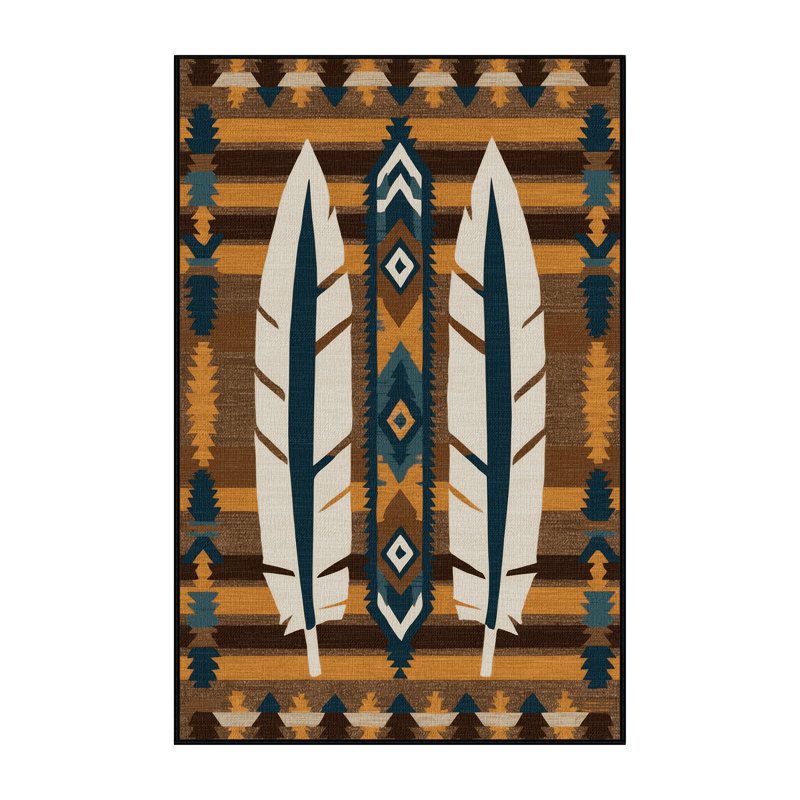  Tapis lavable à plumes du sud-ouest Eagle, Rectangulaire 2 pi x 3 pi
