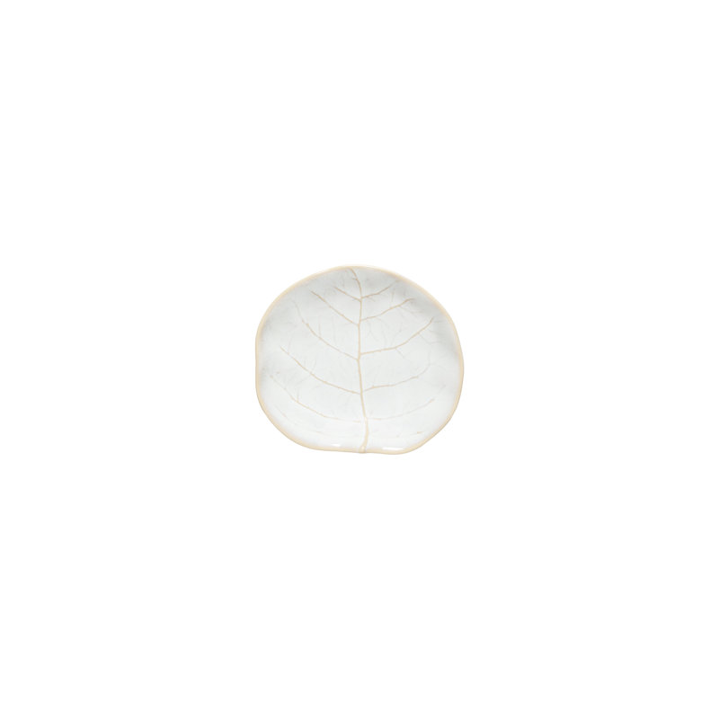 Silvina Handmade Stoneware Appetizer Plate, Fennel White