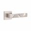 4 Pairs Modern Nova Premium Design Door Handles on Square Rose in Satin Nickel Finish