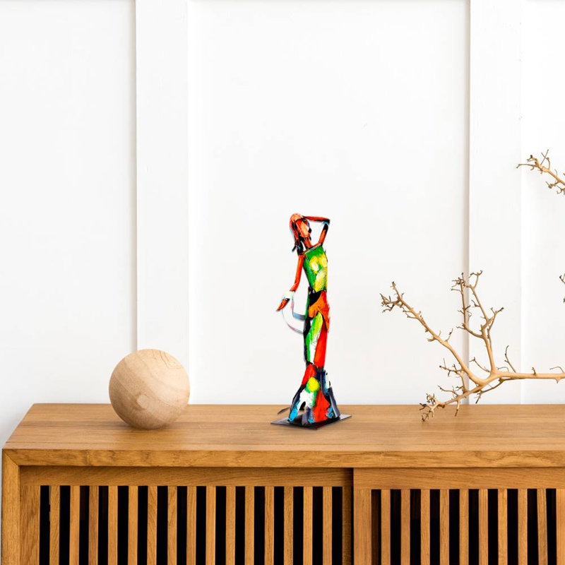 Kya Figurines & Sculptures, Yellow/Blue/Red