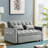 55'' Velvet Convertible Loveseat Sleeper Sofa with Adjustable Backrest, Pull-Out Bed and Pillows-98055980