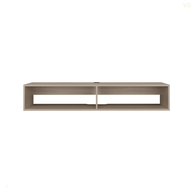 TV Stand 10.4" H, With 2 Shelves, Light Oak
