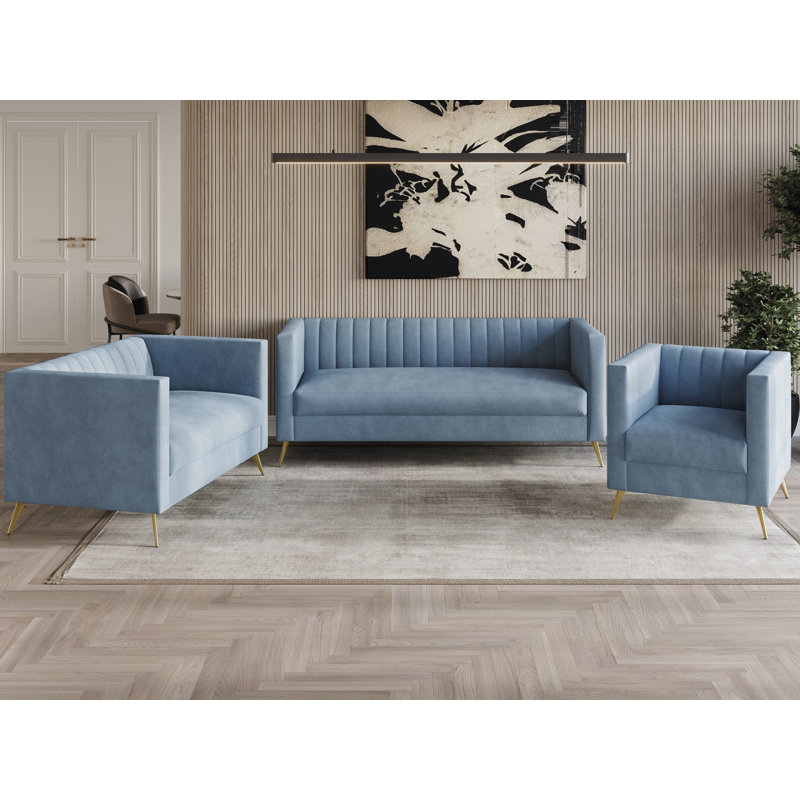 Ensemble de canapé Cramlington, Bleu